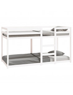 Letto a Castello Bianco 90x200 cm in Legno Massello di Pino 2