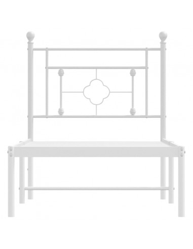 Giroletto con Testiera Metallo Bianco 75x190 cm