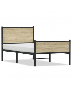 Giroletto con Testiera&Pediera Metallo Rovere Sonoma 90x190 cm 2