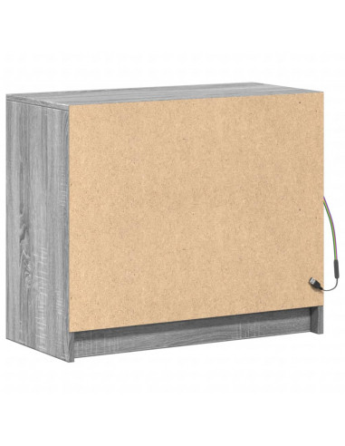 Credenza con LED Grigio Sonoma 72x34x61 cm in Legno Multistrato