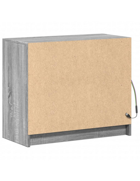 Credenza con LED Grigio Sonoma 72x34x61 cm in Legno Multistrato