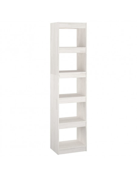 Libreria/Divisorio Bianco 40x30x167,5 cm in Massello di Pino