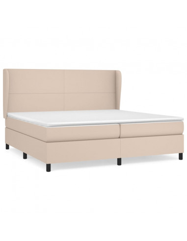 Giroletto a Molle con Materasso Cappuccino 200x200cm Similpelle