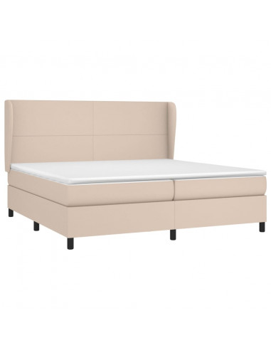 Giroletto a Molle con Materasso Cappuccino 200x200cm Similpelle