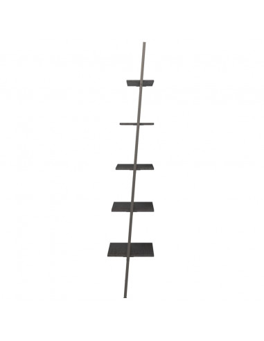 Scaffale Pendente a 5 Livelli Nero 64x34x185,5 cm