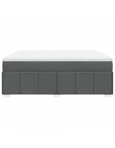 Giroletto a Molle con Materasso Grigio Scuro 180x200 cm Tessuto