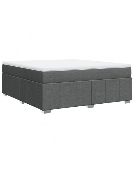 Giroletto a Molle con Materasso Grigio Scuro 180x200 cm Tessuto