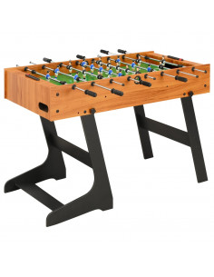 Calcio Balilla Pieghevole 121x61x80 cm Marrone Chiaro 2