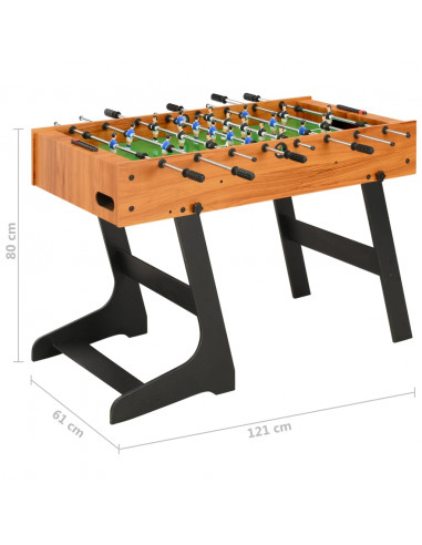 Calcio Balilla Pieghevole 121x61x80 cm Marrone Chiaro