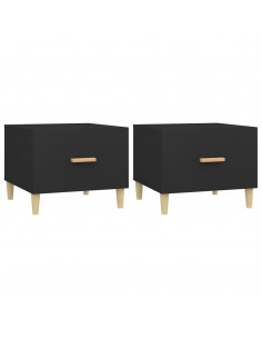 Tavolini da Salotto 2 pz Neri 50x50x40 cm in Legno Multistrato 2