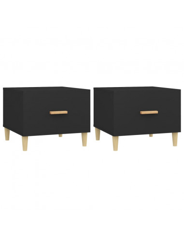 Tavolini da Salotto 2 pz Neri 50x50x40 cm in Legno Multistrato