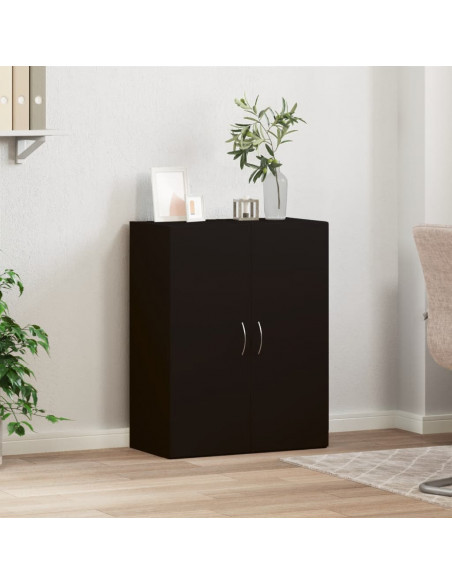 Schedario Nero 60x32x77,5 cm in Legno Multistrato