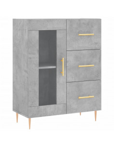 Credenza Grigio Cemento 69,5x34x180 cm in Legno Multistrato 2