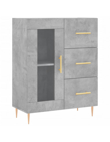 Credenza Grigio Cemento 69,5x34x180 cm in Legno Multistrato