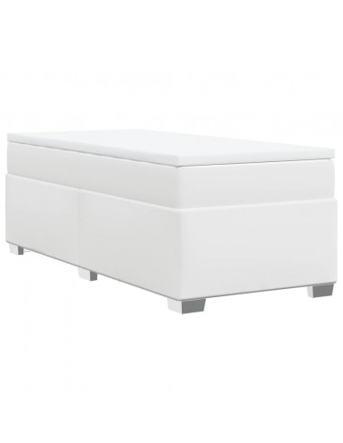 Giroletto a Molle con Materasso Bianco 100x200 cm in Similpelle