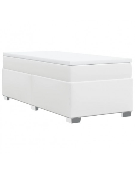 Giroletto a Molle con Materasso Bianco 100x200 cm in Similpelle