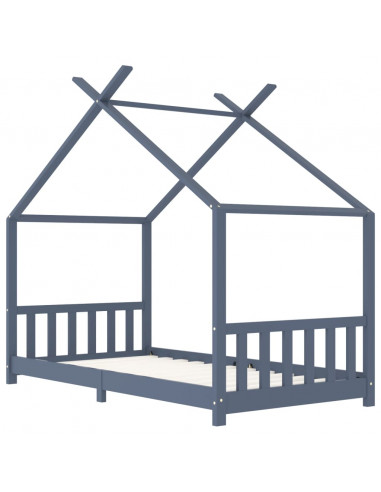 Giroletto per Bambini Grigio in Massello di Pino 90x200 cm