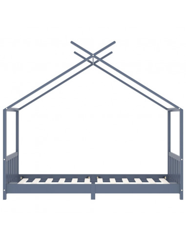 Giroletto per Bambini Grigio in Massello di Pino 90x200 cm