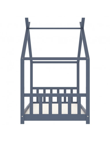 Giroletto per Bambini Grigio in Massello di Pino 90x200 cm