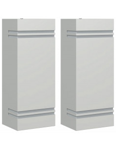 Applique da Esterno 2 pz Argento in Acciaio Inossidabile 2