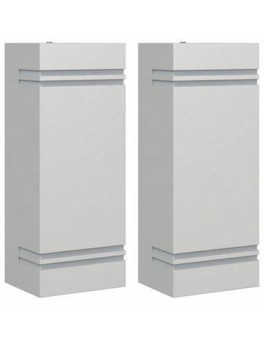 Applique da Esterno 2 pz Argento in Acciaio Inossidabile