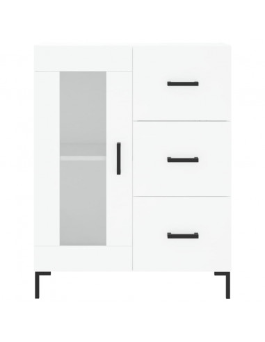 Credenza Bianca 69,5x34x180 cm in Legno Multistrato