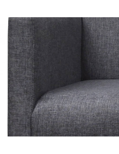 Panca con Cuscino Imbottito Tessuto Legno di Hevea Grigio Scuro