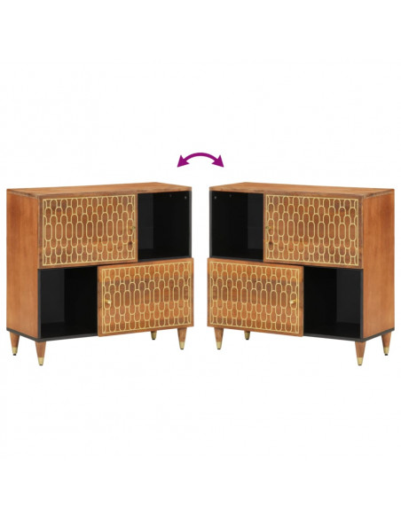 Credenza 80x33x75 cm in Legno Massello di Mango