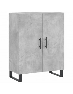 Credenza Grigio Cemento 69,5x34x180 cm in Legno Multistrato 2