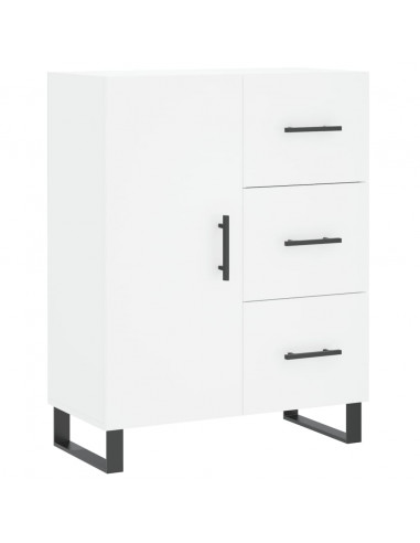 Credenza Bianca 69,5x34x180 cm in Legno Multistrato