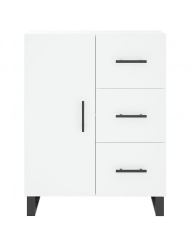 Credenza Bianca 69,5x34x180 cm in Legno Multistrato