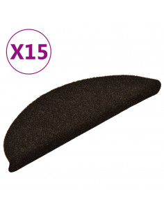 Tappetini per Scale 15 pz Marrone Scuro 56x17x3 cm Agugliati 2