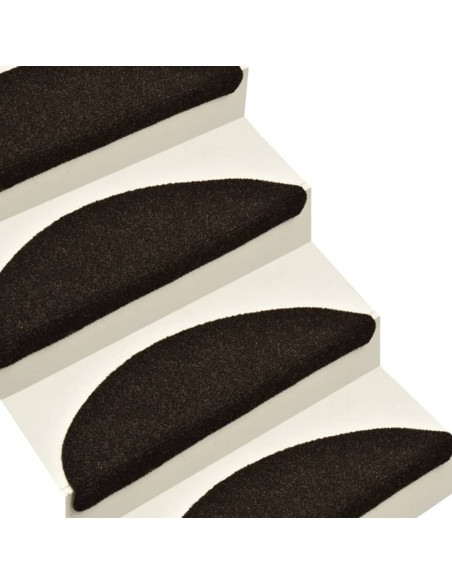 Tappetini per Scale 15 pz Marrone Scuro 56x17x3 cm Agugliati