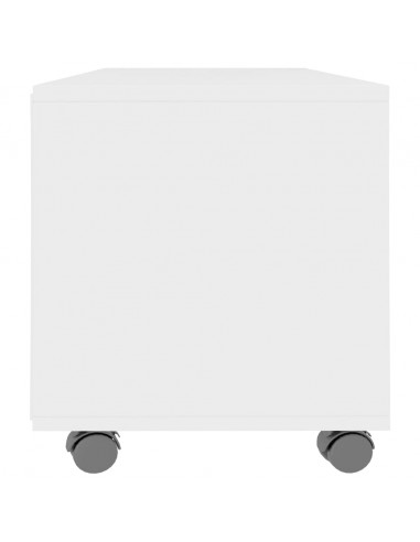 Mobile TV con Ruote Bianco 90x35x35 cm in Legno Multistrato