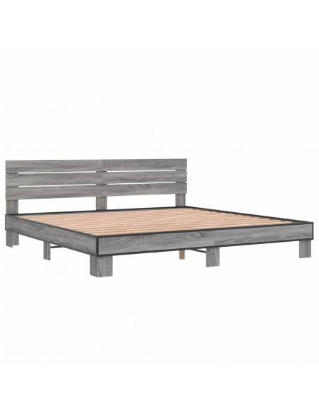 Giroletto Grigio Sonoma 180x200 cm in Legno Multistrato Metallo