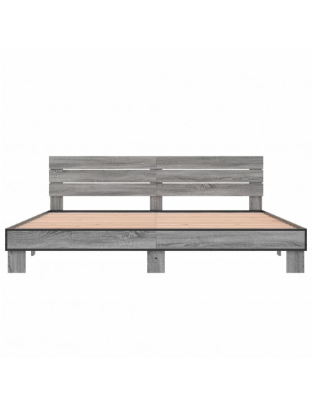 Giroletto Grigio Sonoma 180x200 cm in Legno Multistrato Metallo