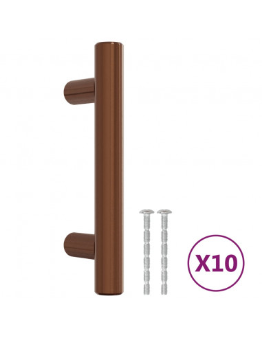 Maniglie per Mobili 10pz Bronzo 64mm in Acciaio Inox