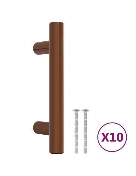 Maniglie per Mobili 10pz Bronzo 64mm in Acciaio Inox