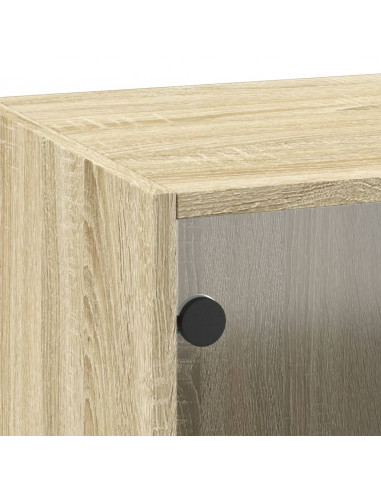 Mobile a Muro con Ante in Vetro Rovere Sonoma 35x37x100 cm