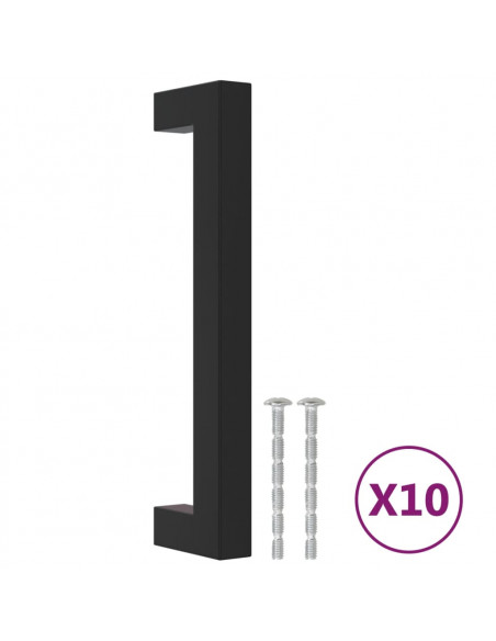 Maniglie per Mobili 10pz Nere 128mm in Acciaio Inox
