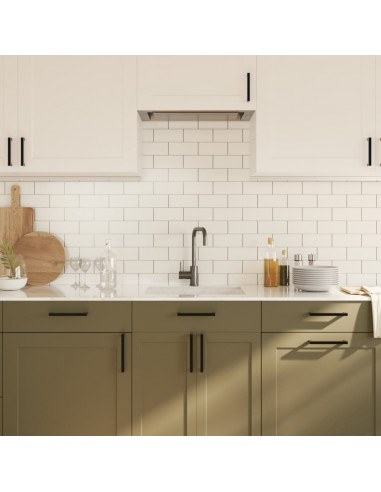 Maniglie per Mobili 10pz Nere 128mm in Acciaio Inox