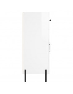Credenza 69,5x34x90 cm in Legno Multistrato Bianco Lucido 2