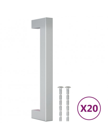 Maniglie per Mobili 20pz Argento 128mm in Acciaio Inox