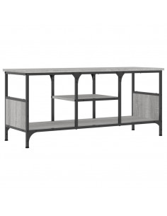 Mobile TV Grigio Sonoma 100x35x45 cm Legno Multistrato e Ferro 2