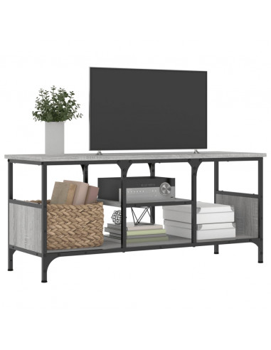 Mobile TV Grigio Sonoma 100x35x45 cm Legno Multistrato e Ferro