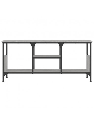 Mobile TV Grigio Sonoma 100x35x45 cm Legno Multistrato e Ferro