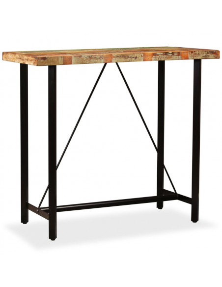 Tavolino da Bar in Legno Massello di Recupero 120x60x107 cm