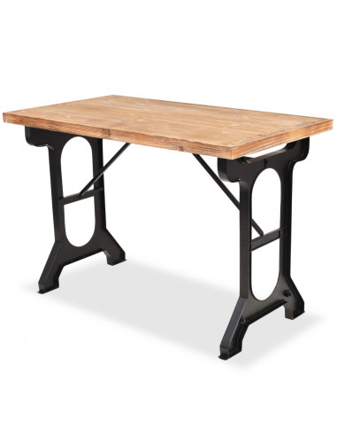 Tavolo da Pranzo con Piano in Massello di Abete 122x65x82 cm