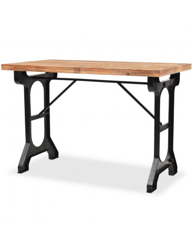 Tavolo da Pranzo con Piano in Massello di Abete 122x65x82 cm