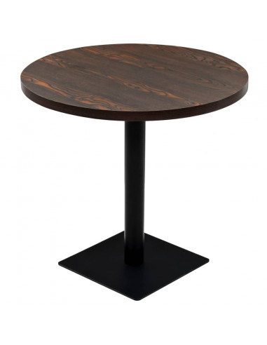 Tavolo Bistrot in MDF e Acciaio Rotondo 80x75 cm Cenere Scura